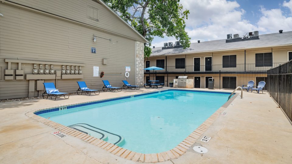 swimming pool at The Calypso Apartments